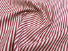 Cotton Fabric - Red & Ivory Ticking Stripe - Craft Fabric Material Metre