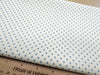 Cotton Poplin Fabric - Pale Blue Polka Dot Spots on Ivory - Craft Fabric Material