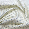 Cotton Poplin Fabric - Pale Blue Polka Dot Spots on Ivory - Craft Fabric Material