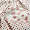 Cotton Poplin Fabric - Red Polka Dot Spots on Ivory - Craft Fabric Material