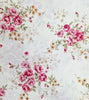 Cotton Poplin Fabric - Pink Country Roses- Ivory