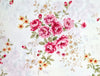 Cotton Poplin Fabric - Pink Country Roses- Ivory