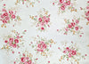 Cotton Poplin Fabric - Pink Country Roses- Ivory
