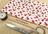 Cotton Fabric - Strawberry Blossom on Ivory