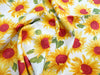 Cotton Fabric - Sunflowers on Ivory - Craft Fabric Material