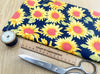 Cotton Fabric - Sunflowers on Navy Blue - Craft Fabric Material