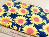 Cotton Fabric - Sunflowers on Navy Blue - Craft Fabric Material