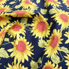 Cotton Fabric - Sunflowers on Navy Blue - Craft Fabric Material