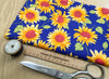 Cotton Fabric - Sunflowers on Royal Blue - Craft Fabric Material