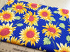 Cotton Fabric - Sunflowers on Royal Blue - Craft Fabric Material