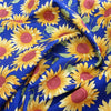 Cotton Fabric - Sunflowers on Royal Blue - Craft Fabric Material
