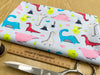 Dinosaur Fabric - Multi Dinosaurs on Blue - Cotton Craft Fabric Material