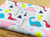 Dinosaur Fabric - Multi Dinosaurs on Blue - Cotton Craft Fabric Material