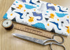 Dinosaur Fabric - Blue Dinosaurs on Ivory - Cotton Craft Fabric Material