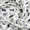 Cotton Fabric - Cute Crazy Cats Print on Ivory