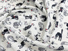 Cotton Fabric - Cute Crazy Cats Print on Ivory