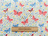 100% Cotton Fabric - Beautiful Butterfly Garden Orange - Craft Fabric Material