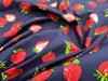 100% Cotton Poplin - Strawberries on Navy Blue