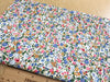 Cotton Poplin Fabric - Pretty Blue & Pink Floral on Cream