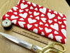 Cotton Poplin Fabric - Red & White Love Hearts Valentines Day - Craft Fabric Material