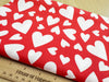 Cotton Poplin Fabric - Red & White Love Hearts Valentines Day - Craft Fabric Material