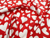 Cotton Poplin Fabric - Red & White Love Hearts Valentines Day - Craft Fabric Material