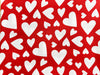 Cotton Poplin Fabric - Red & White Love Hearts Valentines Day - Craft Fabric Material