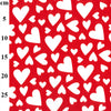 Cotton Poplin Fabric - Red & White Love Hearts Valentines Day - Craft Fabric Material