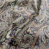 Cotton Fabric - Black & Purple Paisley Print - Craft Dress Fabric Material