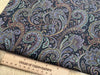 Cotton Fabric - Black & Purple Paisley Print - Craft Dress Fabric Material
