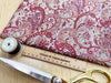 Cotton Fabric - Burgundy Red & Ivory Paisley Print - Craft Dress Fabric Material