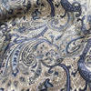 Cotton Fabric - Copen Blue & Ivory Paisley Print - Craft Dress Fabric Material