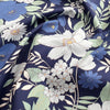 Cotton Fabric - Pretty Blue Floral on Navy Blue - Craft Dress Fabric Material