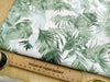 Cotton Fabric - Green Tropical Palm Leaf on Ivory - Craft Dress Fabric Material