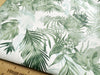Cotton Fabric - Green Tropical Palm Leaf on Ivory - Craft Dress Fabric Material
