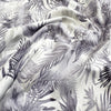 Cotton Fabric - Grey Tropical Palm Leaf on Ivory - Craft Dress Fabric Material