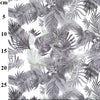 Cotton Fabric - Grey Tropical Palm Leaf on Ivory - Craft Dress Fabric Material