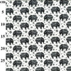 Cotton Poplin Fabric - Black Mandala Elephant Print on Ivory - Craft Fabric Material