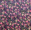 Floral Fabric ~ Ditsy Floral Print ~Pink Yellow Navy ~ 100% Cotton Poplin Fabric