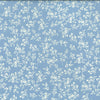 Cotton Fabric - Cornflower Blue & White Floral - Quilting Craft Fabric Material