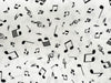 Cotton Fabric - Black Music Notes on Ivory - Quilting Craft Fabric Material