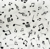 Cotton Fabric - Black Music Notes on Ivory - Quilting Craft Fabric Material
