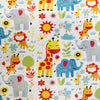 Cotton Fabric - Bright Safari Animals Nursery Craft Fabric Material