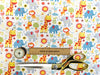 Cotton Fabric - Bright Safari Animals Nursery Craft Fabric Material