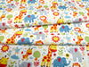 Cotton Fabric - Bright Safari Animals Nursery Craft Fabric Material