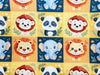 Cotton Fabric - Cute Baby Safari Animals Nursery Craft Fabric Material