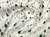 Christmas Fabric - Green & Gold Christmas Trees & Stars on Cream
