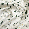 Christmas Fabric - Green & Gold Christmas Trees & Stars on Cream