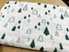 Christmas Fabric - Green & Gold Christmas Trees & Stars on Cream