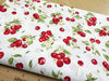 100% Cotton Poplin - Red Cherries on White